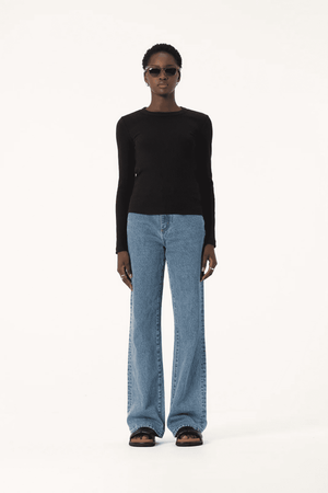 NOLA LONG SLEEVE TOP BLACK