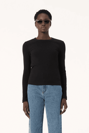 NOLA LONG SLEEVE TOP BLACK