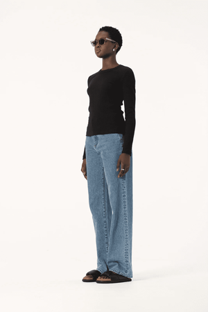 NOLA LONG SLEEVE TOP BLACK