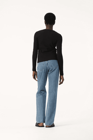 NOLA LONG SLEEVE TOP BLACK