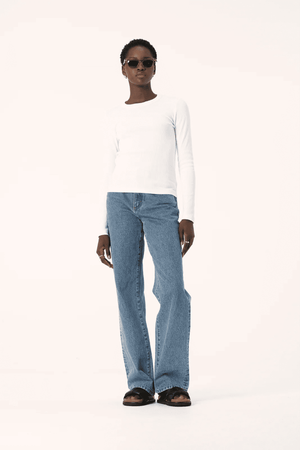 NOLA LONG SLEEVE TOP WHITE