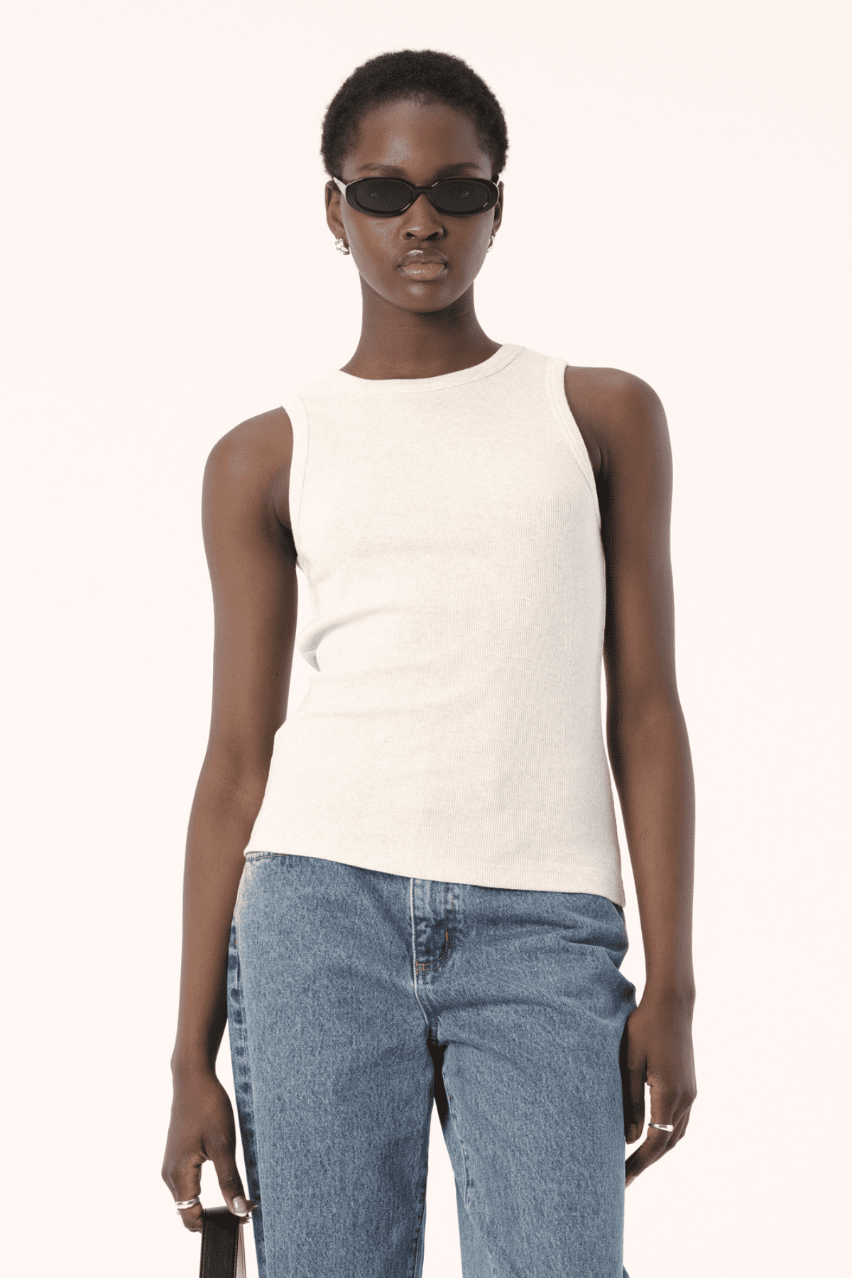 NOLA TANK WHITE MARLE