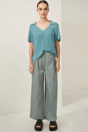 QUANTUM KNIT POLO TEAL