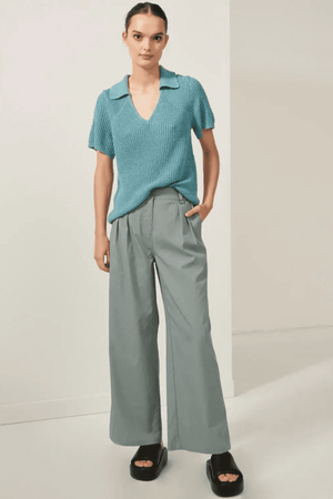 QUANTUM KNIT POLO TEAL